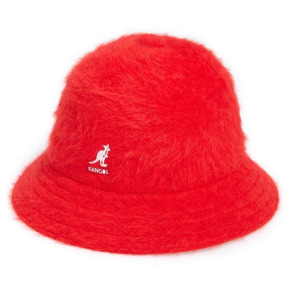 Kangol Red Fuzzy Bucket Hat